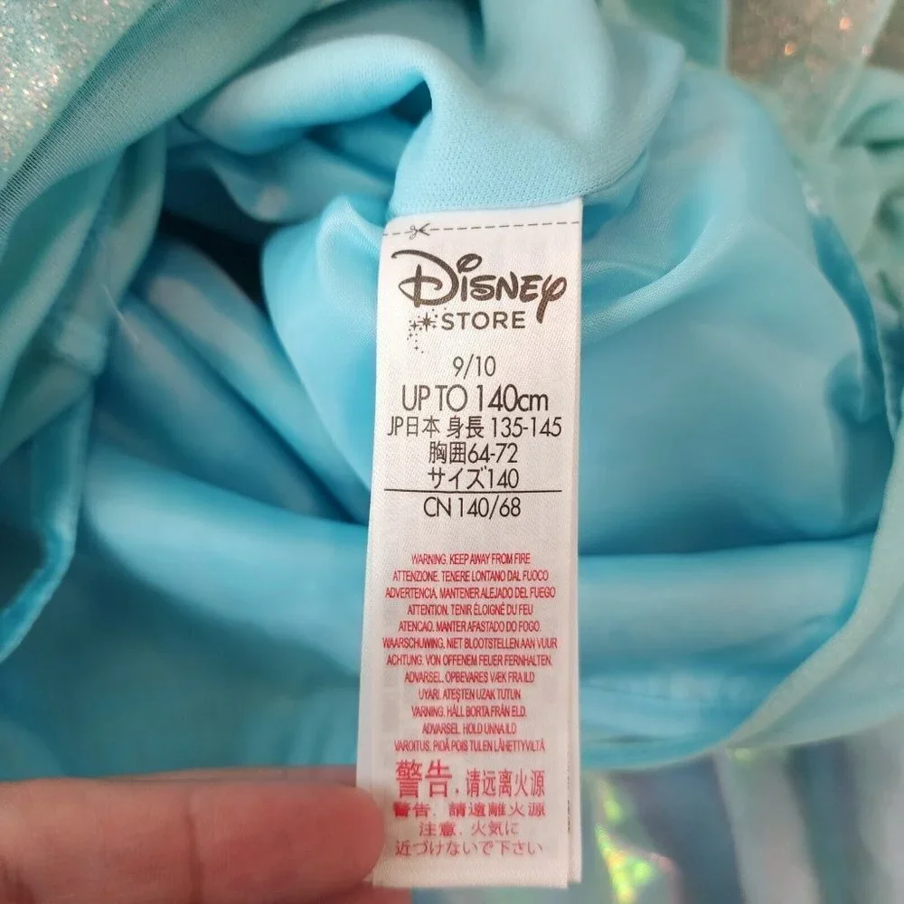 Disney Store Frozen Queen Elsa Glitter Sequin Blue Halloween Costume Dress 9/10